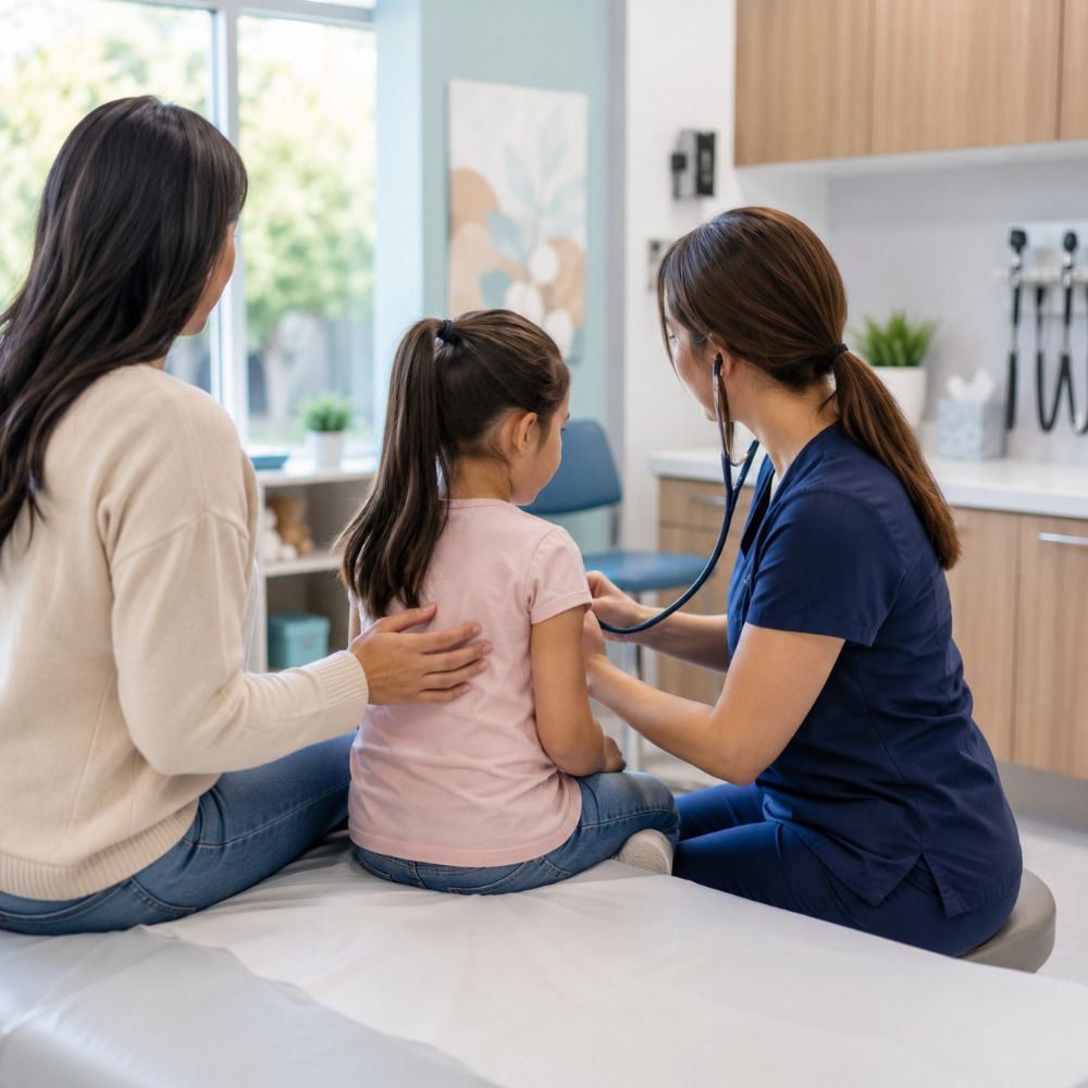 Child receiving same-day urgent care treatment in South Euclid Ohio.